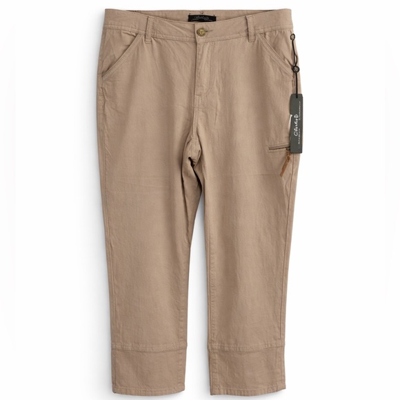 Pants - Tan Utility Capri Pants Size 8 NWT